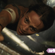 Hanging on by a thread is Alicia Vikander as Lara Croft in Tomb Raider.